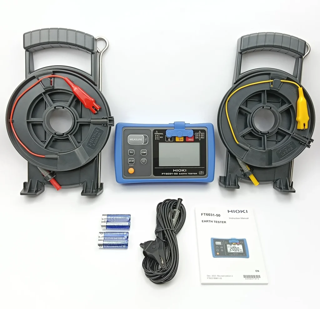 Hioki FT6031-50 Earth Tester 1 Hioki Ft6031-50 Earth Tester Kit With L9840 Rods, L9841/L9842 Cables And Case