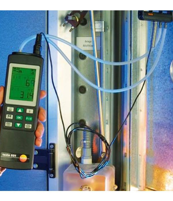 TESTO 521 2 differential pressure measuring instrument 0.1 % of f.v.