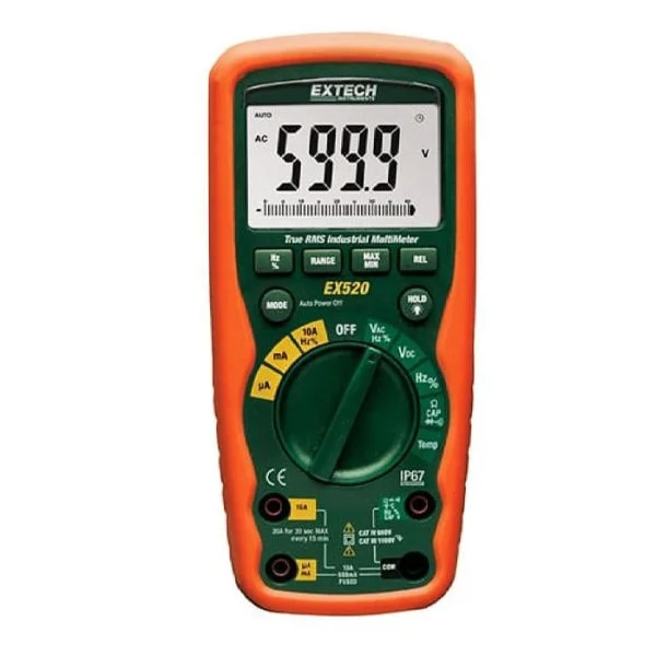 EXTECH EX520 11 Function Heavy Duty True RMS Industrial MultiMeter