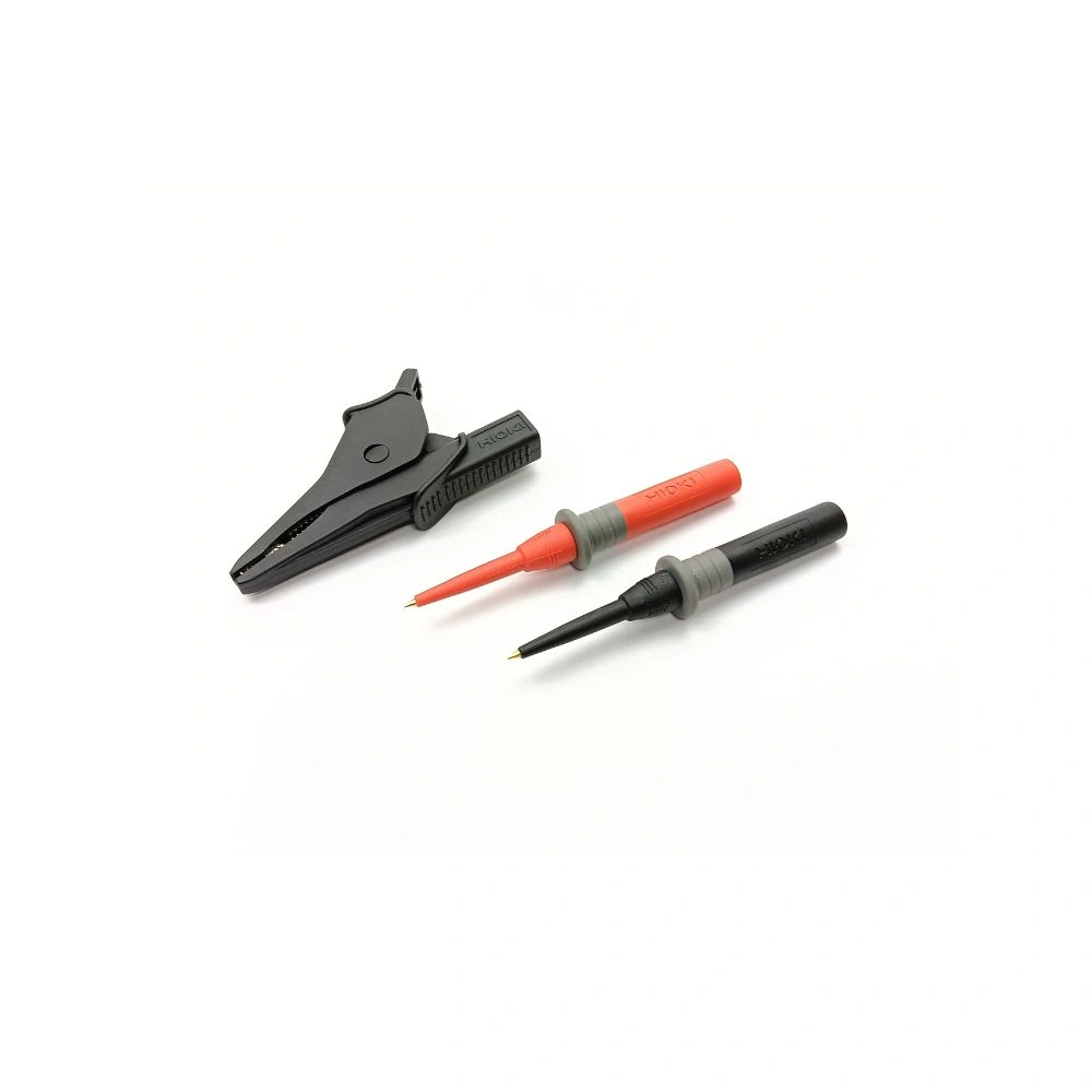 “Hioki L9787 test probe tips and heavy-duty black alligator clip attachment for Hioki IR4056-20 insulation tester”