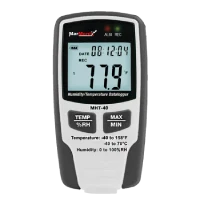 digital temperature meter on a white background