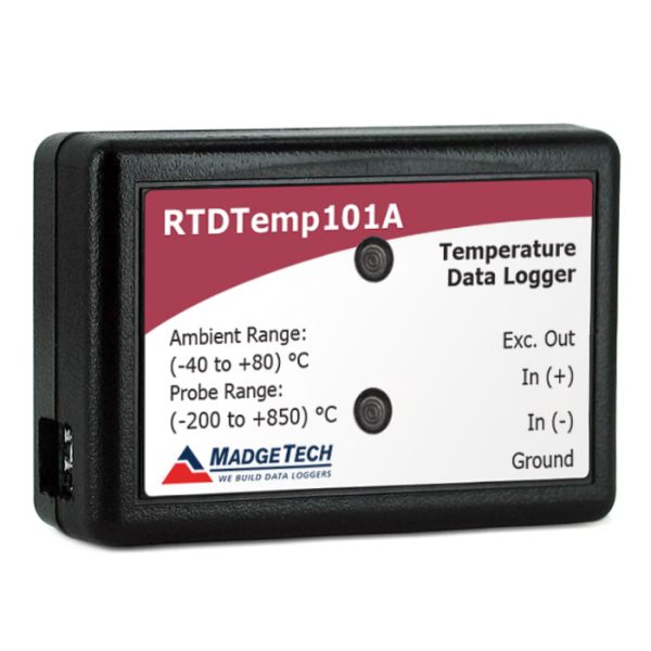Specifications of MadgeTech RTDTEMP101A Temperature Data Logger