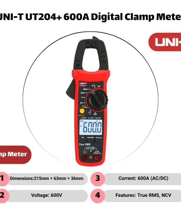 UNI-T UT204+ 600A Digital Clamp Meter