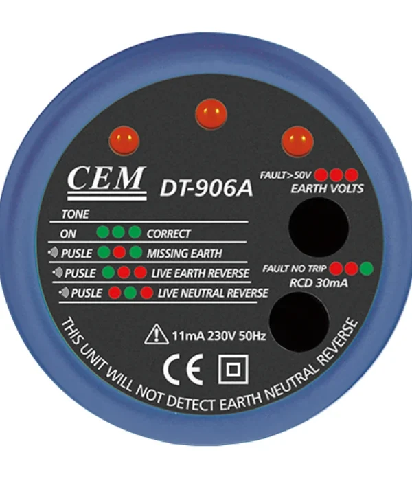 CEM DT-906A Socket Polarity and Earth Leakage