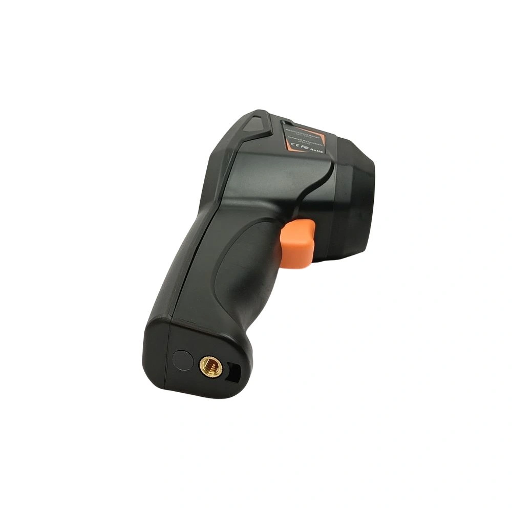 Bottom view of Marmonix MTV-256 PRO thermal camera showing tripod mount and battery compartment