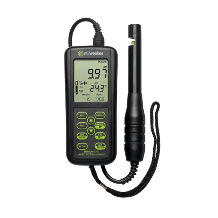 Milwaukee MW806 4-in-1 pH/EC/TDS/Temp. Combo Meter with ATC