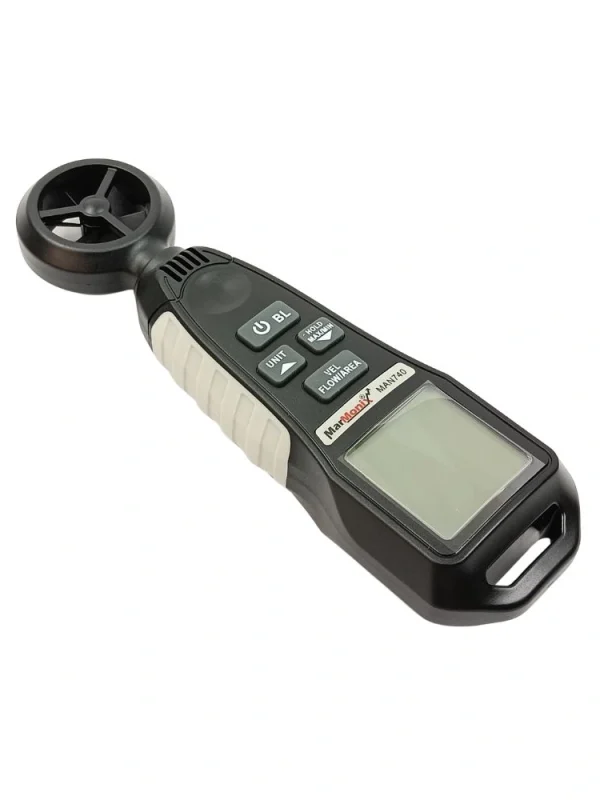 Marmonix MAN-740 multi-function digital anemometer featuring integrated mini vane sensor and LCD display