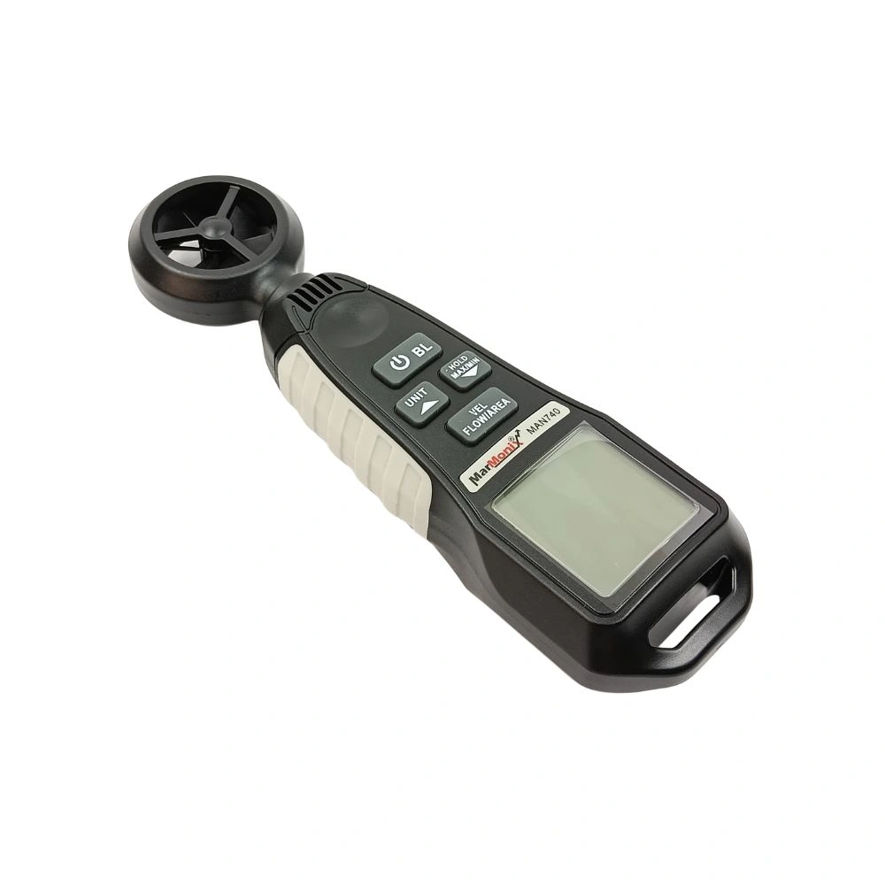 Marmonix MAN-740 multi-function digital anemometer featuring integrated mini vane sensor and LCD display