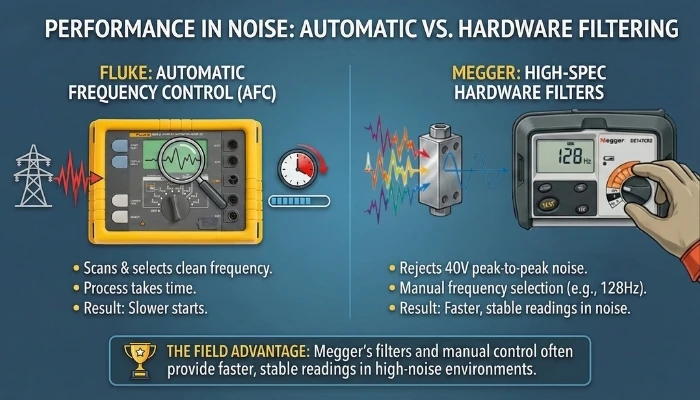 Fluke 1625-2 vs Megger DET4TCR2: The Honest Field Review (2026 Update) 8 5. Performance in Noise