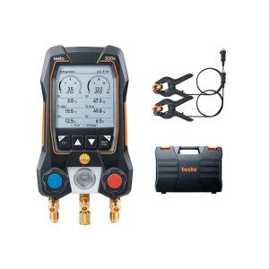 testo 550s Basic Kit - Smart digital manifold with fixed cable clamp temperatureprobes (with sightglass)
