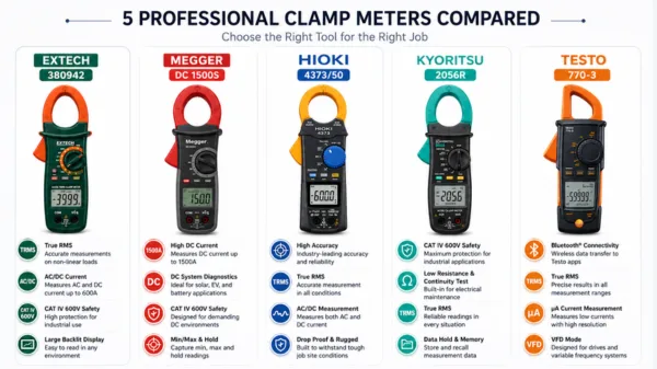 Top 5 Clamp Meters for Electricians 7 Comparison Of The Best 5 Clamp Meters For Electricians