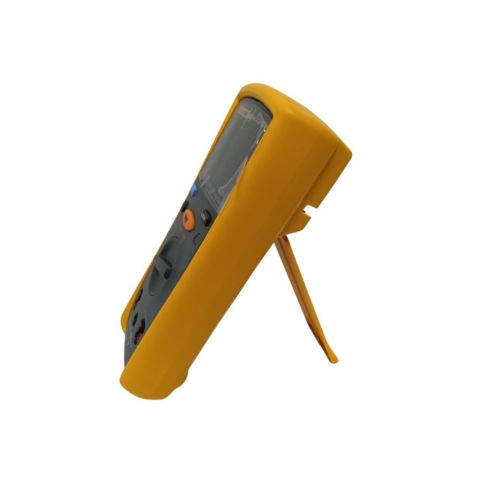 Side profile of Fluke 1503 Insulation Tester with built-in kickstand extended