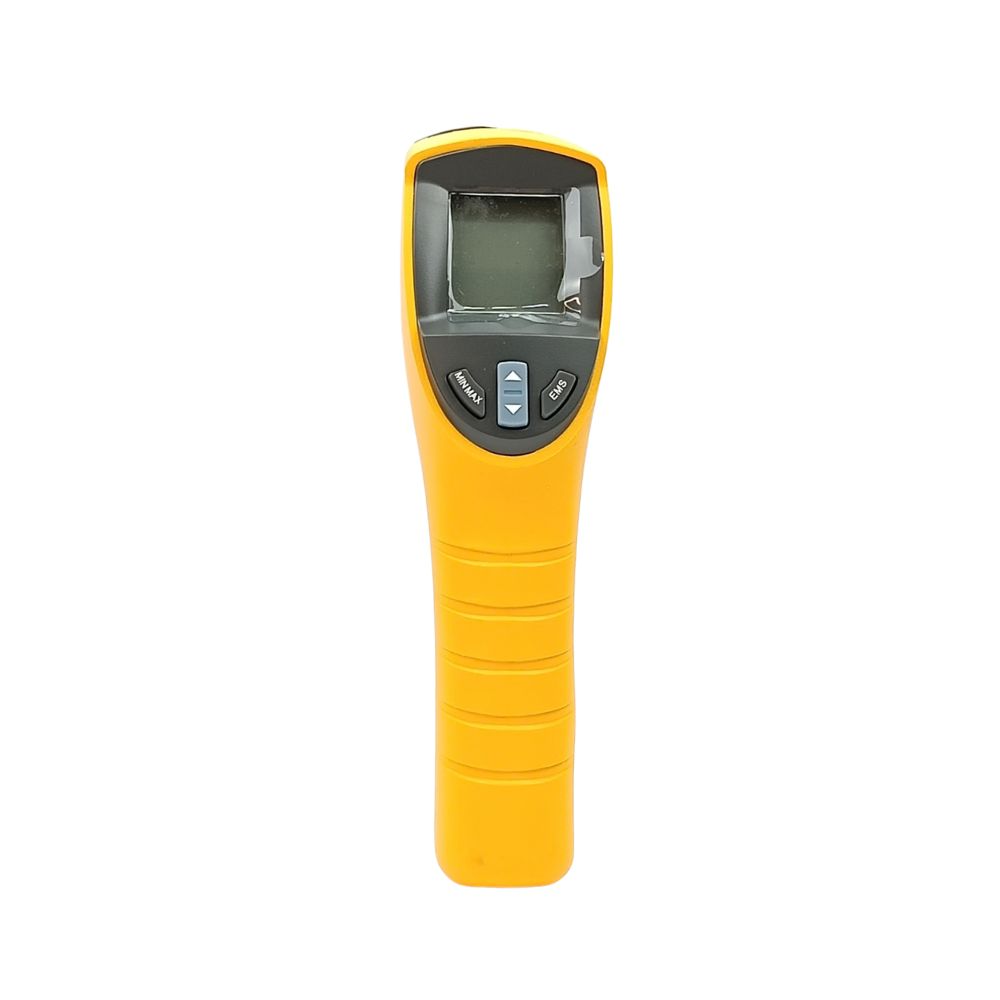 Fluke 561 HVAC infrared thermometer rear view showing backlit LCD screen and navigation buttons