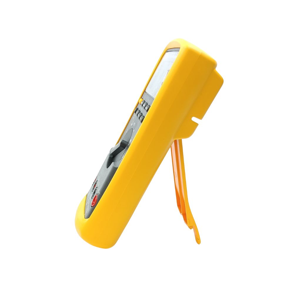 Fluke 87V True RMS Digital Multimeter standing with tilt stand on white background