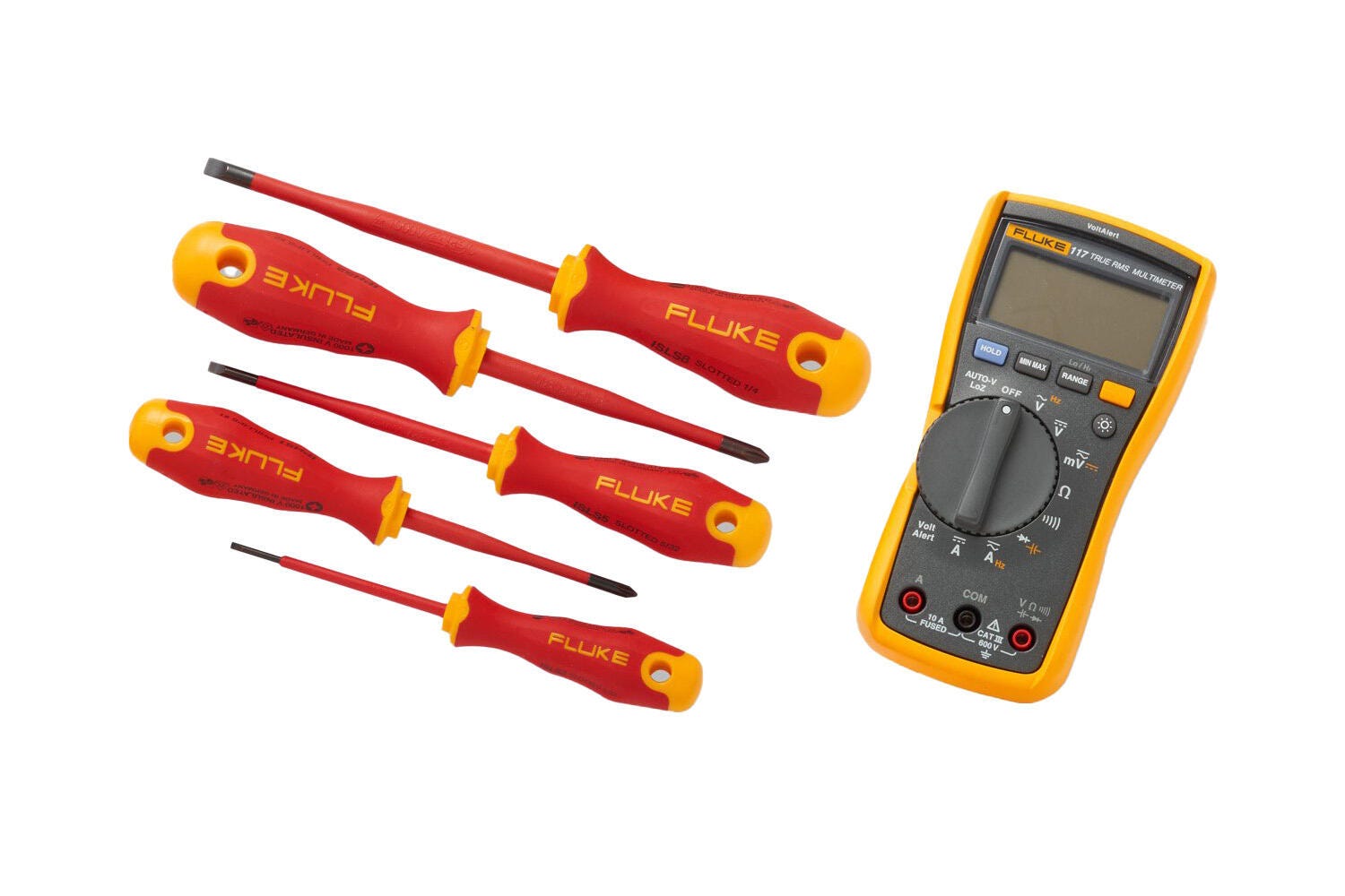 Fluke 117 Electrician's Multimeter plus Insulated Hand Tools Starter Kit