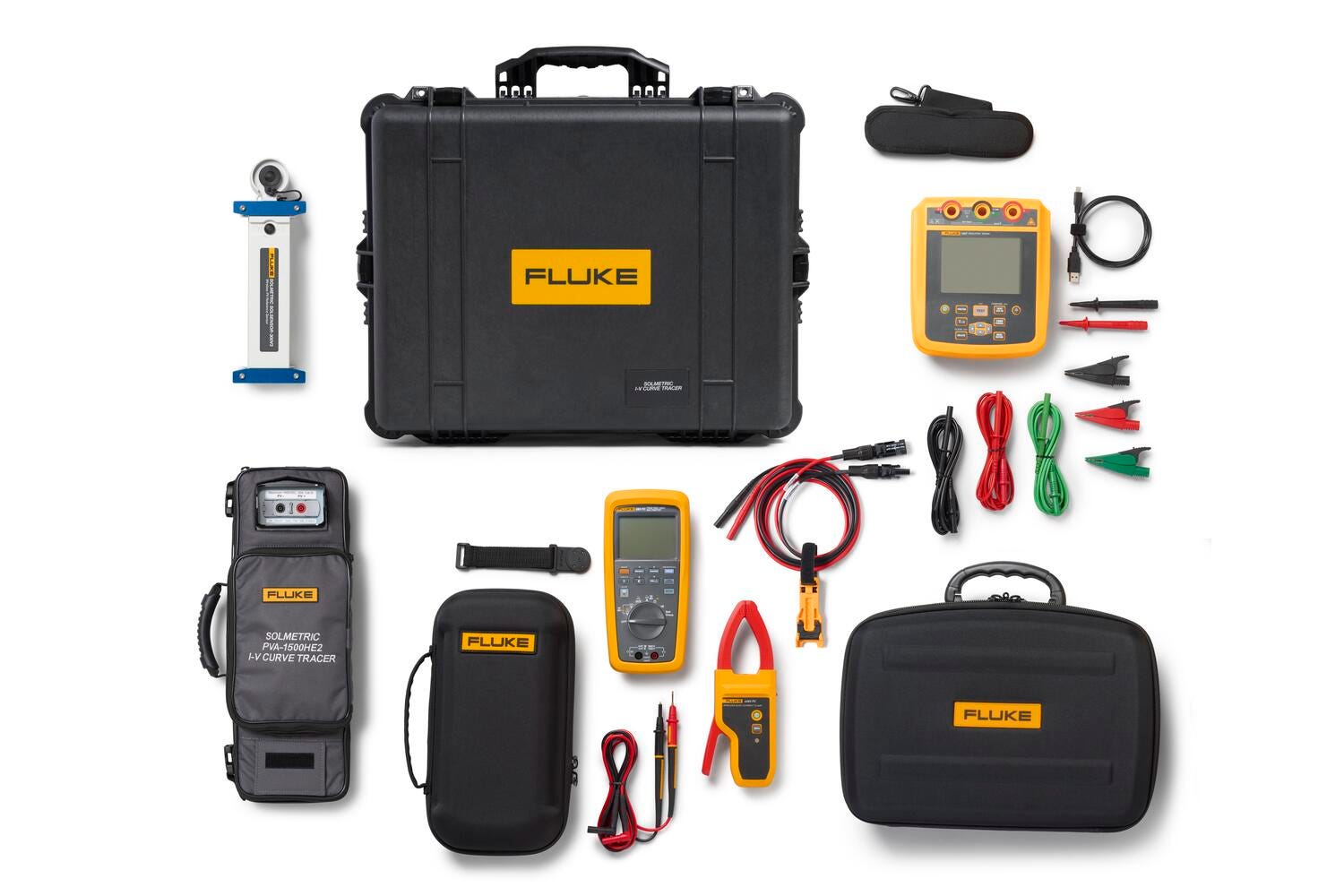 Fluke 1537 Solar Tools Kit with PVA-1500HE2 PV Analyzer, Insulation Resistance Tester and 283 FC/PV Solar Digital Multimeter, Wireless Current Clamp