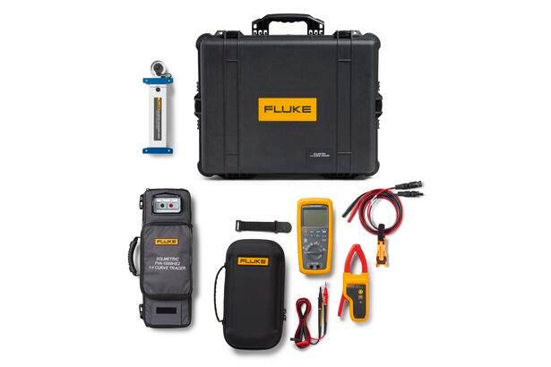 Solar Tools Kit with PVA-1500HE2 PV Analyzer and 283 FC/PV Solar Digital Multimeter, Wireless Current Clamp