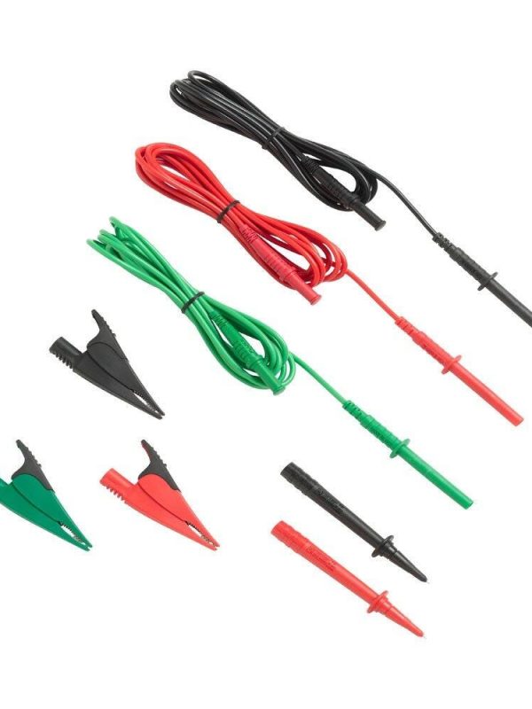 Fluke TL1550B Test Leads with Alligator Clips (Red, Black, Green)