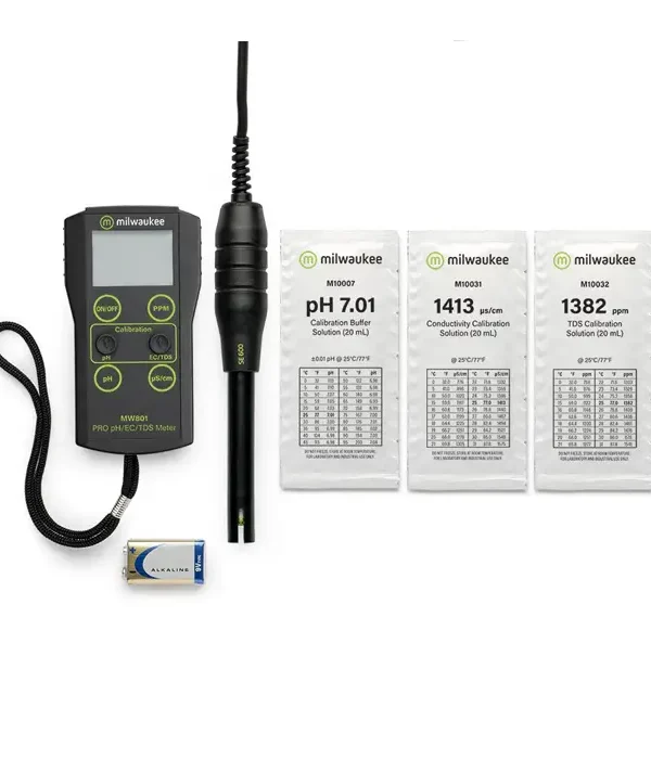 Milwaukee MW801 PRO 3-in-1 Low Range pH, EC, TDS Combo Meter with ATC