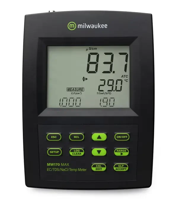 Milwaukee MW170 MAX EC/TDS/NaCl/Temp Logging Bench Meter