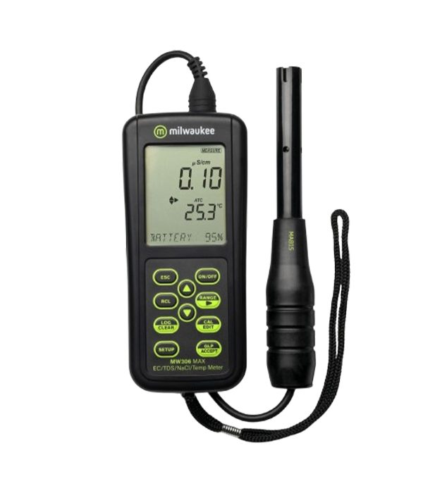 Milwaukee MW306 MAX EC/TDS/NaCl/Temp Logging Portable Meter