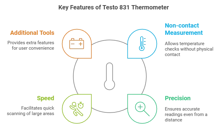 Testo 831-Infrared Thermometer 1 Testo 831-Infrared Thermometer Key Features info graphy mme-ae